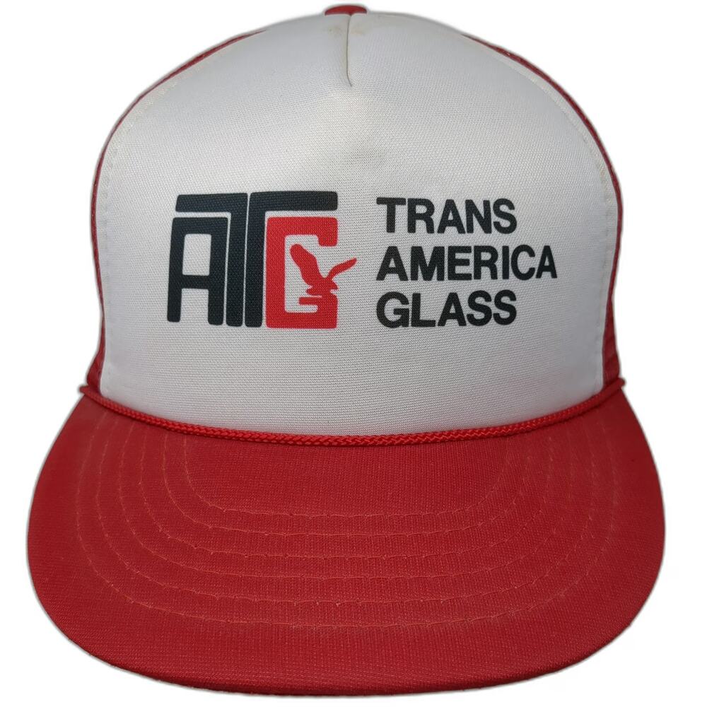 Headmost Trans America Glass Red Trucker Hat One Size Mesh Snapback Eagle